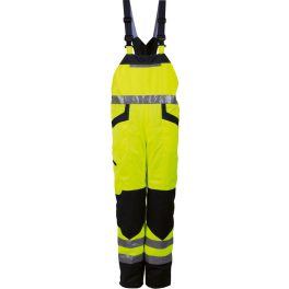   46719 Jól láthatósági bélelt kantáros nadrág citrom-fekete színben